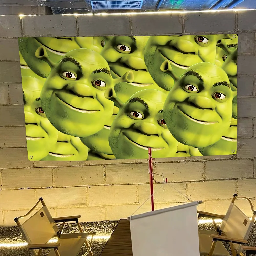 

Cartoon Green S-Shrek Cartoon Flag Art Science Fiction Room Home Decor Wall Hanging Home Decor Banner