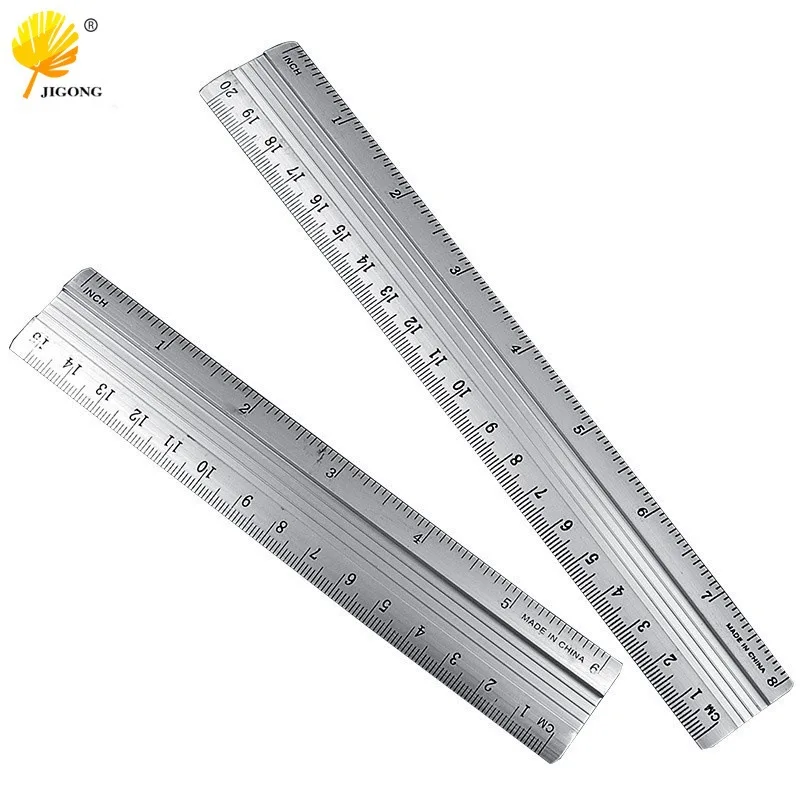 20/30Cm student teacher painting measuring length ruler double scale ruler office aluminum alloy ruler