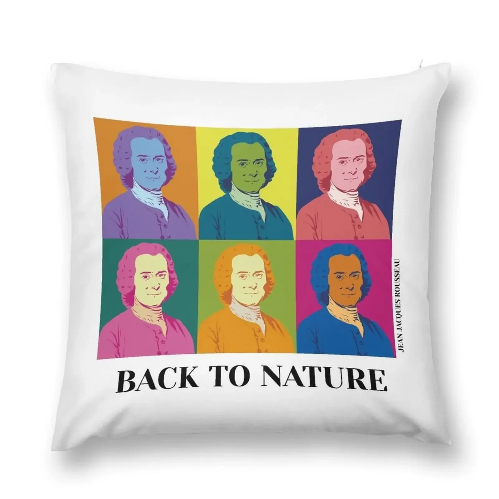 

philosopher, pop art Jean Jacques Rousseau, back to nature Throw Pillow christmas pillowcases Sofa Pillow Cover pillow