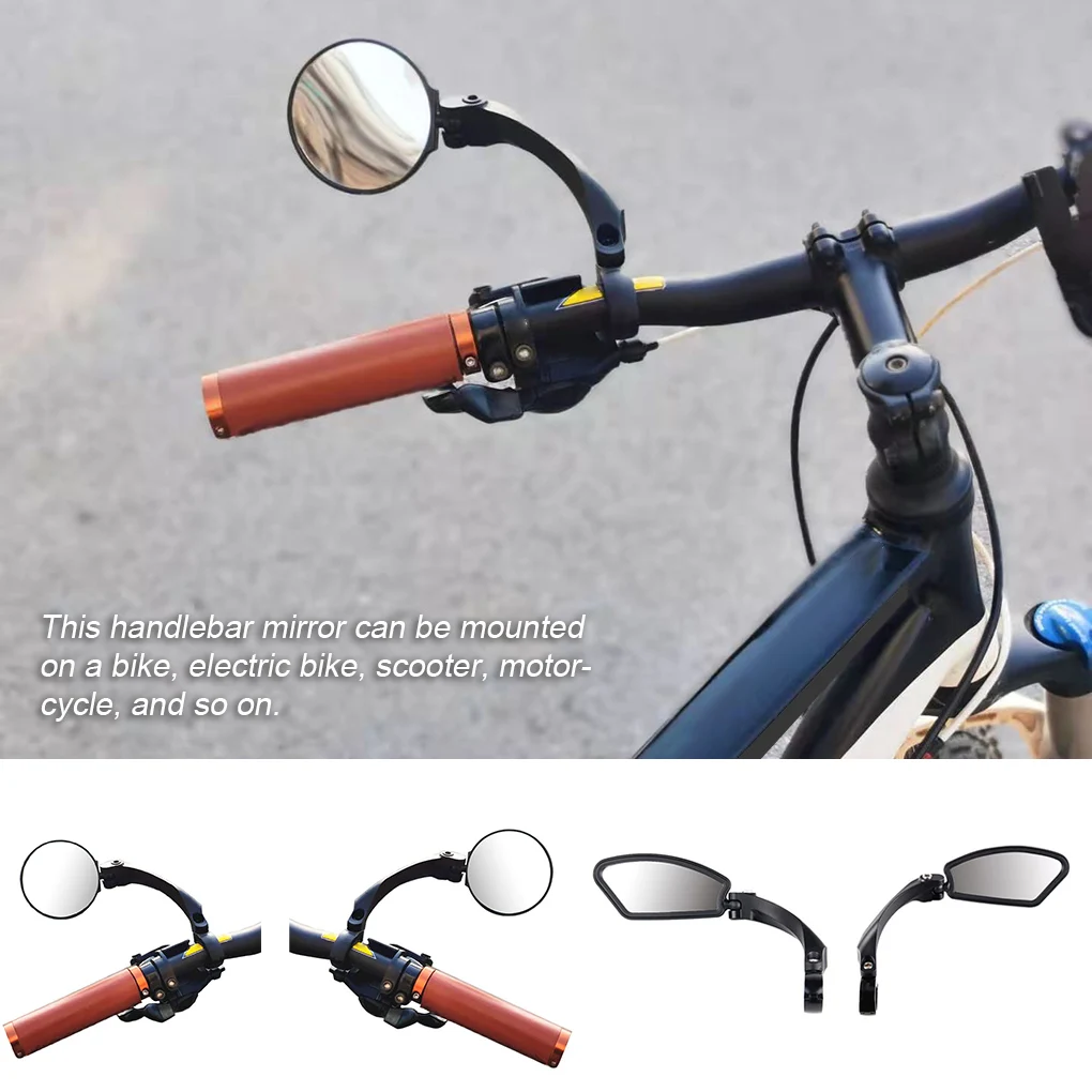 

Mountain Bike Handlebar Mounted Mirror Bicycles E-bike Rearview Mirrors Reflector Cycling Spare Parts Round Left