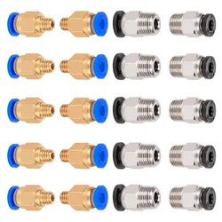 10Pcs PC4-M6 PC4-M10 Pneumatic Fitting PC4-M10 for Creality Ender 3/3 Pro/3 V2 Ender 5/5 Pro/5 Plus CR-10 3D Printer Parts