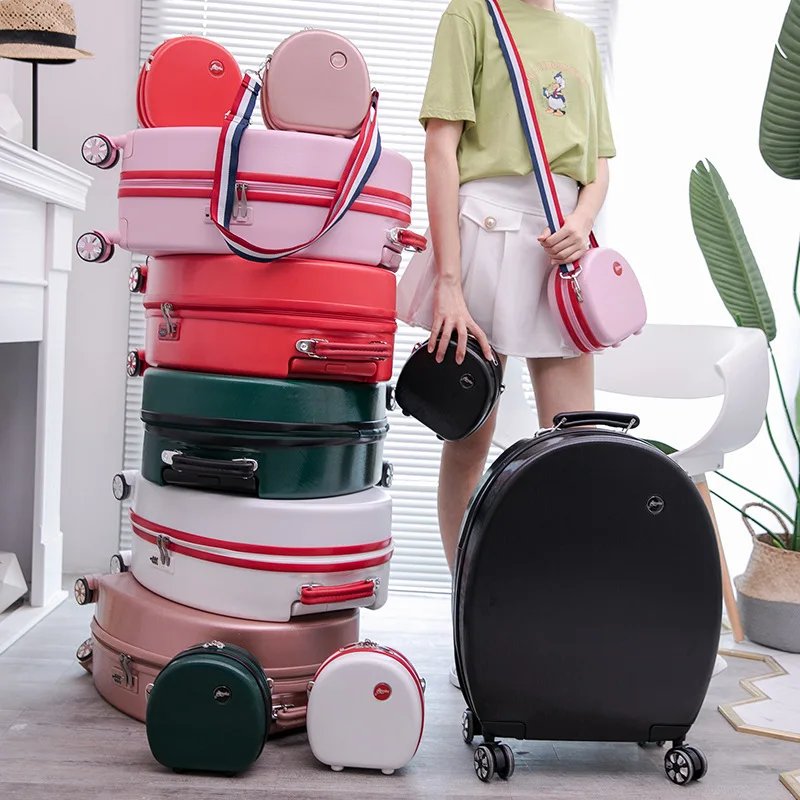 20 Inch Women's Travel Suitcase 2 Pieces Sets With Wheels Trolley Rolling Luggage Sling Bag Check-in Case Valises Free Shipping