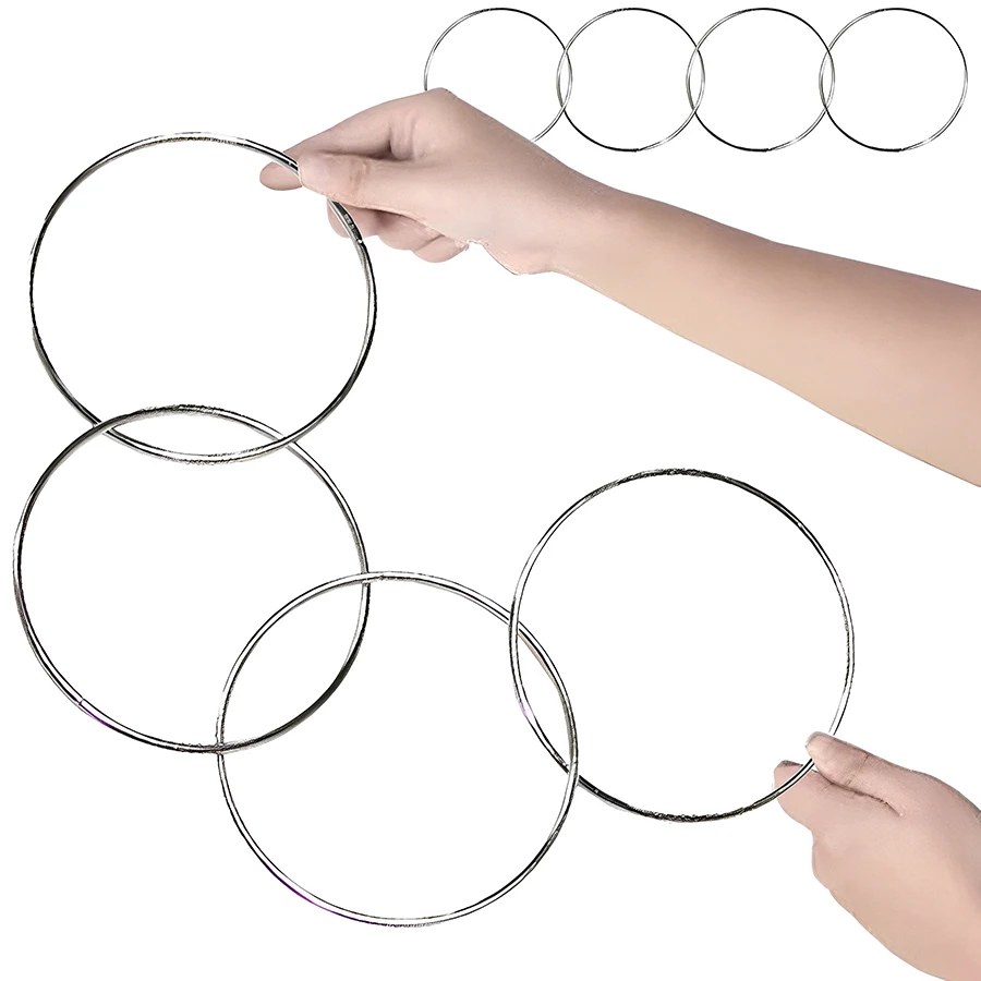 4pcs Magic Power Rings Classical Metal Circular Decryption Magic Stage Street Close Up Magic Family Party Performance Props