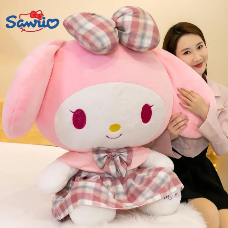 45/55/75CM Big Size Sanrio Kuromi My Melody Anime Plush Stuffed Doll Room Decoration Plushies Pillow Kawaii Ornaments Gifts