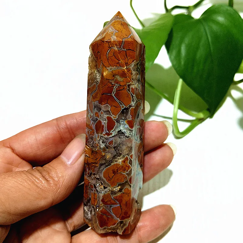 

A Natural Stone Yellow Orange Agate CRYSTAL TOWER POINTS Meditation Chakra Wand Magic Reiki Fengshu Crystal Home Decoration