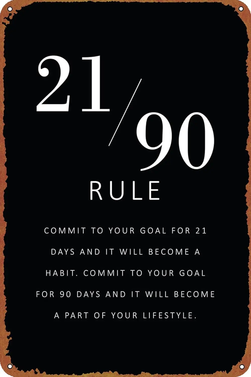 21 90 rule Tin Sign Retro Metal Movie Poster Art Wall Home Decor 8x12 Inches