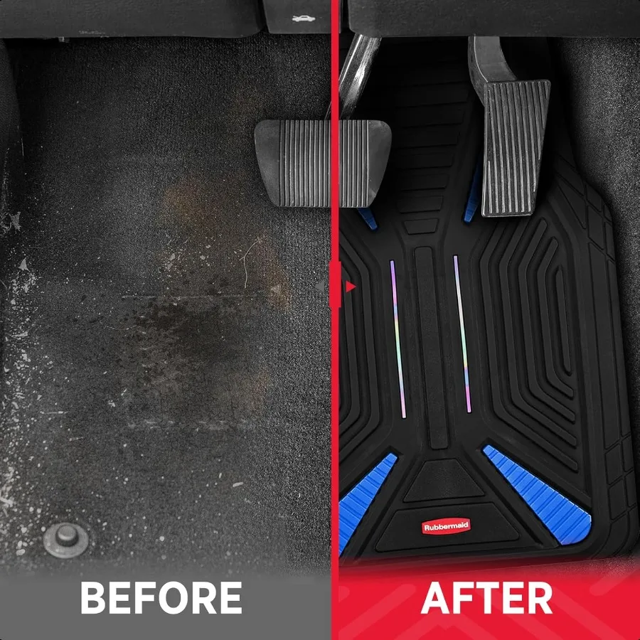 Car Mat Full Set Universal TrimtoFit HeavyDuty Car Floor Mats 4Piece Set for All Weather Protection Durable Rubber Mat for Cars