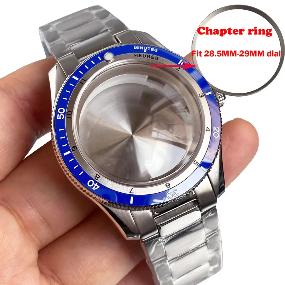Tandorio Dirty Yellow Metallic Cathedral Watch Hands NH35 Lemania Wakmann Watch Case Dial Set For NH34 NH35 NH36 Movement