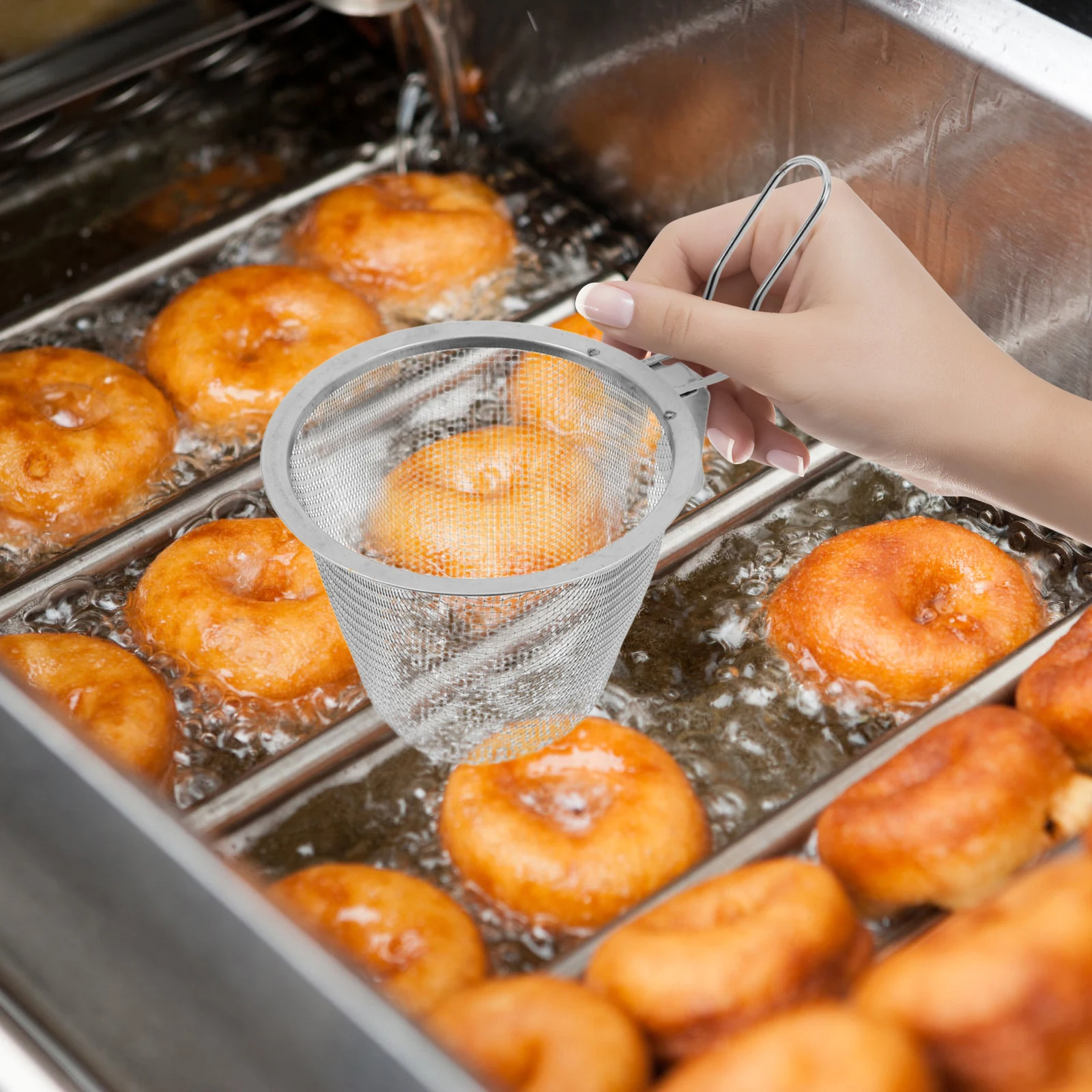 

Stainless Steel Skimmer Basket Hotpot Noodles Strainer Frying Mesh Colander Kitchen Drainage For Oil Food Particles Spaghetti