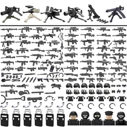 25/50/100Pcs Soldier Police Gangster WW2 Army Military Weapons SWAT Gun Building Blocks Figure Accessories Model Brick Toy