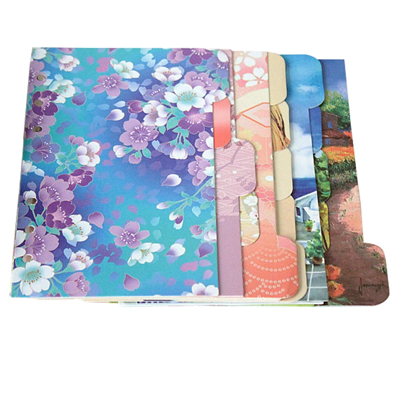 A6 Ancient Chinese Beauty Lady Flower Planner Dividers, Diary Notebook Index Seperator Paper