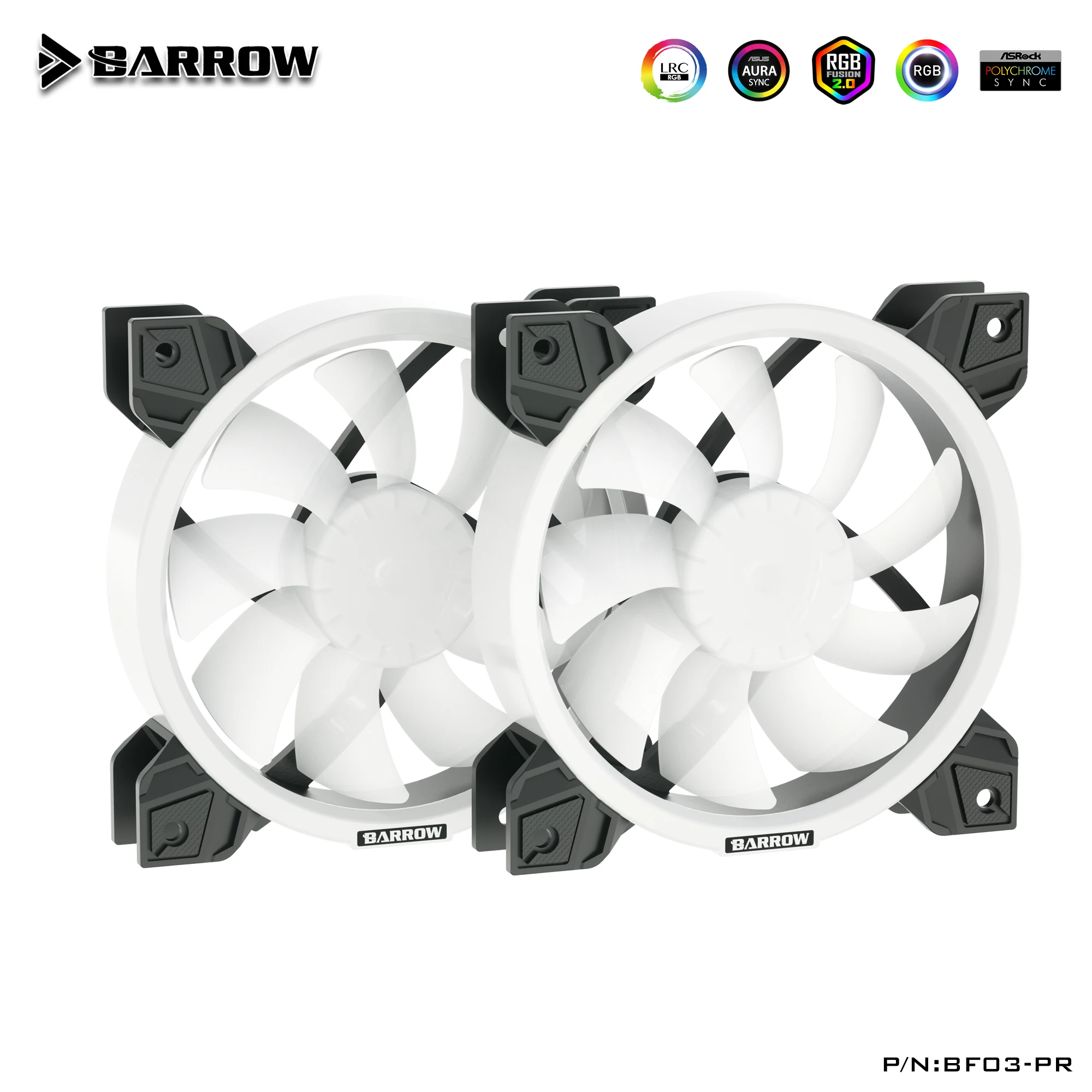 

Barrow BF03-PR LRC RGB V2 Lighting PWM Water Cooling Radiator Fans,Hydraulic Bearings,Adjustable Ring Lighting