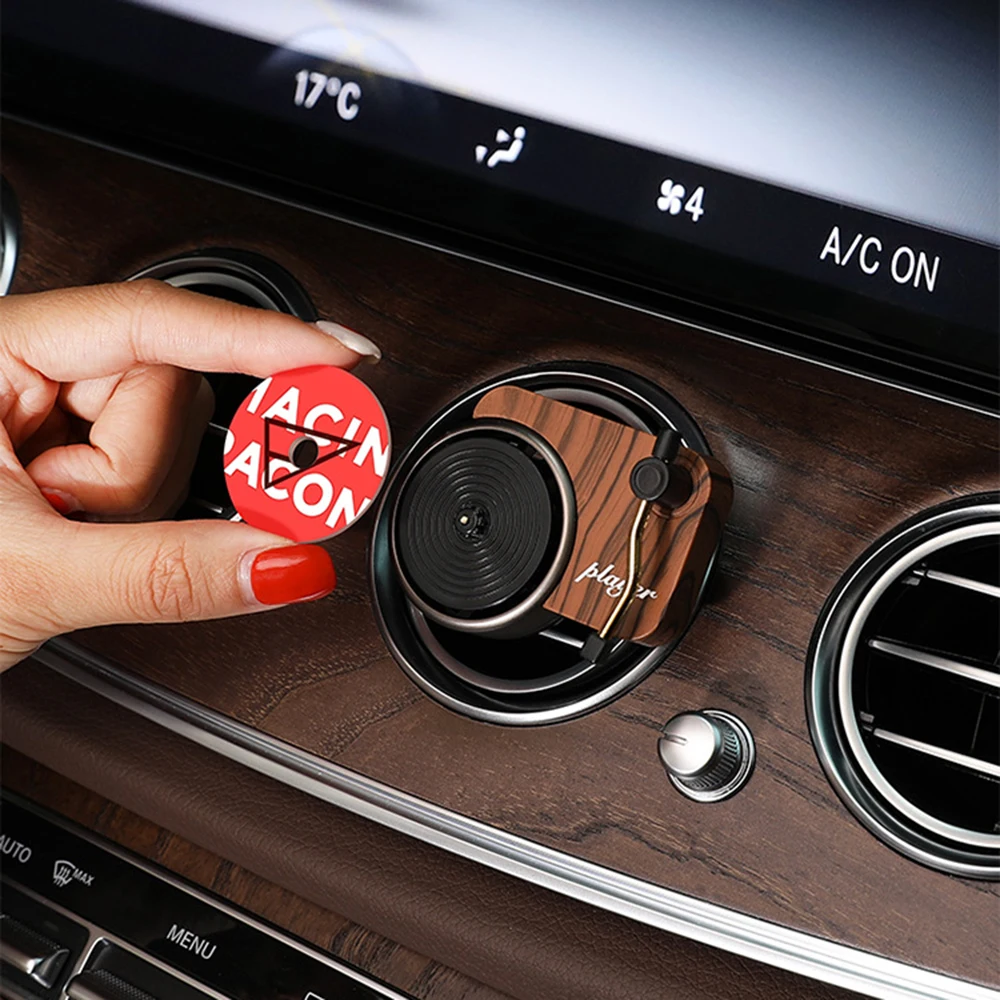 Car Air Freshener Record Player Car Perfume Clip Vintage Vinyl Spin Phonograph Air Vent Outlet Aromatherapy Clip Smell Diffuser