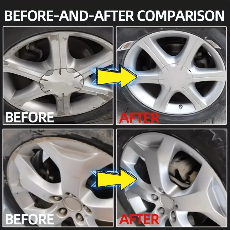 Car Wheel Scratch Repair Kit, Wheel Refinishing & Polishing Paste for Fixing Wheel Scratches, Rust and Faded Surfaces