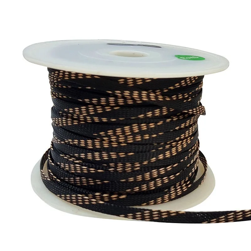 Car audio cable protection braided mesh tube, gray power cord speaker cable special tube
