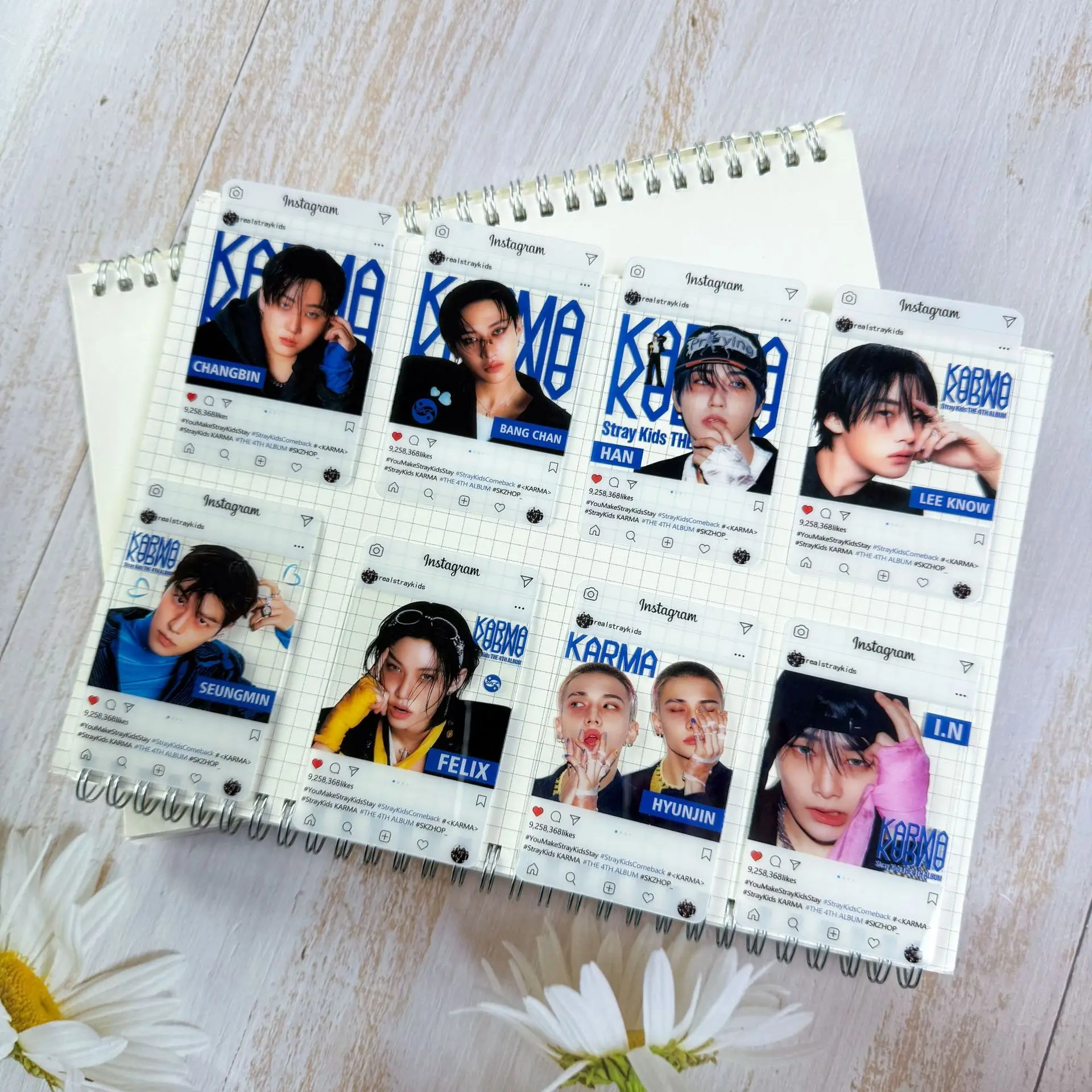 

8pcs Stray Children's Transparent Card SKZoo Regular Album KARMA Surrounding Jin Shengwen Cute Collection PVC Card Small Card