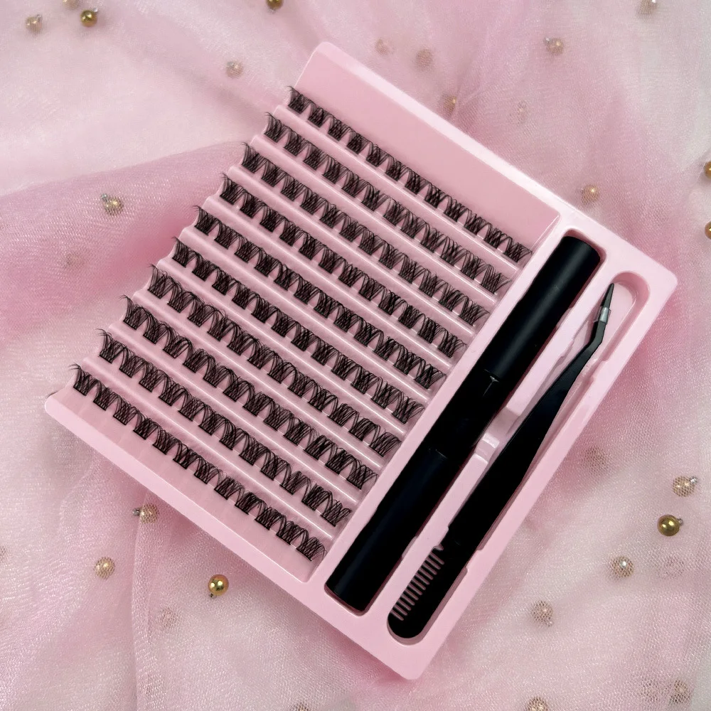 Segmented Eyelash Suit Dense Black Adhesive Tweezers DIY Eyelash Grafting Europe America Popular Single Eyelash Makeup Eyelash