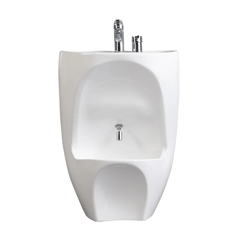 【Best-selling】Modern Ceramic Pedestal Hand Wash Sink Free Standing Wall Mounted Oval Wudu Foot Wash Basin for Muslim Use