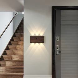 LED Minimalist Design Induction Wall Lamp Without Wiring Magnetic Installation 4000mAh Indoor 6W Hotel Bedside Corridor Lighting