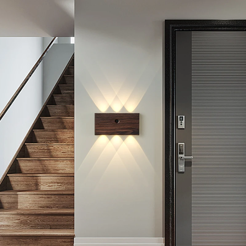 LED Minimalist Design Induction Wall Lamp Without Wiring Magnetic Installation 4000mAh Indoor 6W Hotel Bedside Corridor Lighting