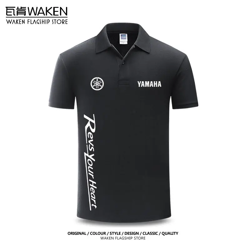 ياماها دراجة نارية R1M تعديل فارس ركوب البدلة قصيرة الأكمام قميص بولو الوقوف طوق الرجال الصيف عارضة #4