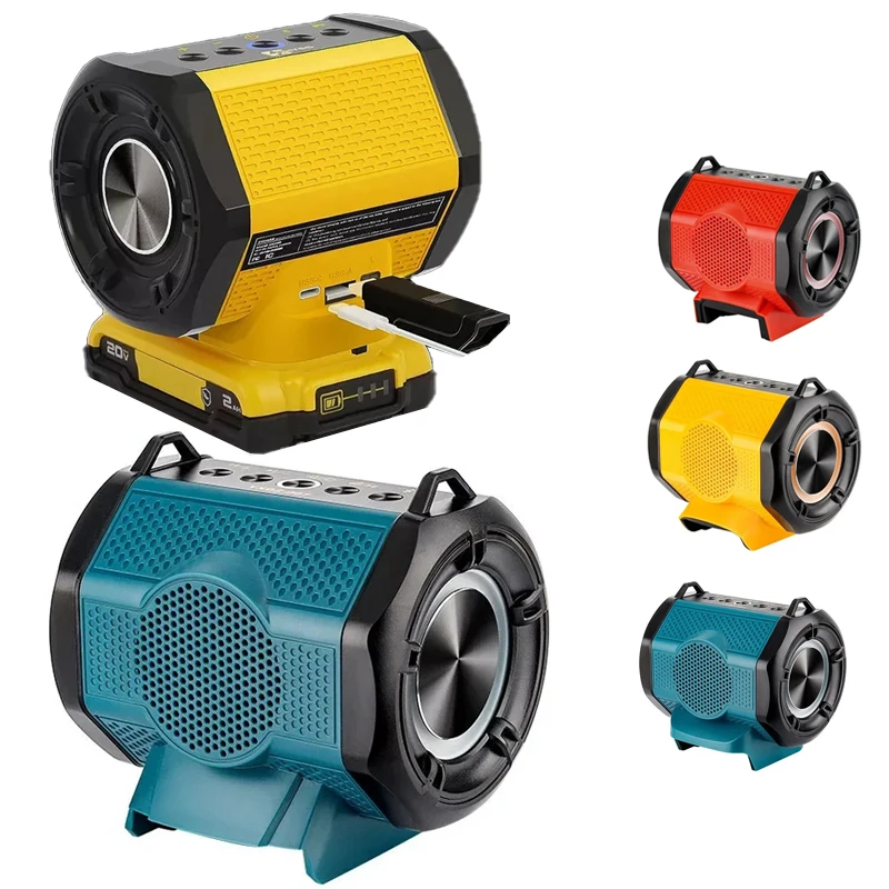 

Bluetooth Speaker For Milwaukee/Makita/Dewalt/Bosch 18V 20V Battery With USB Type-C Port Charge Player Loudspeaker Amplifier