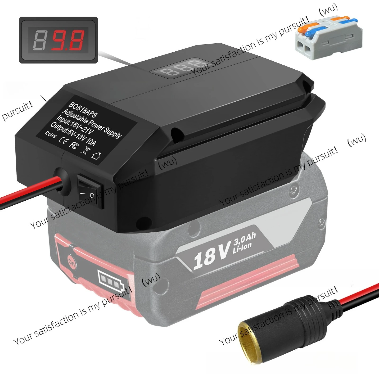 Suitable for Makita Dewey Mivoch Bosch and other 18V tool battery cigarette lighter output step-down conversion voltage