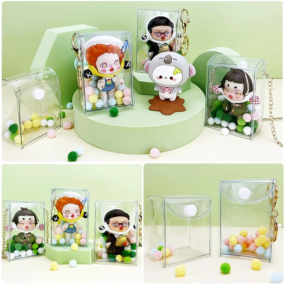 Bubble Mart Blind Box Storage Bag PVC Transparent Pendant Bag Baby Walking Small Hanging Bag Cute Ins Style Display Baby