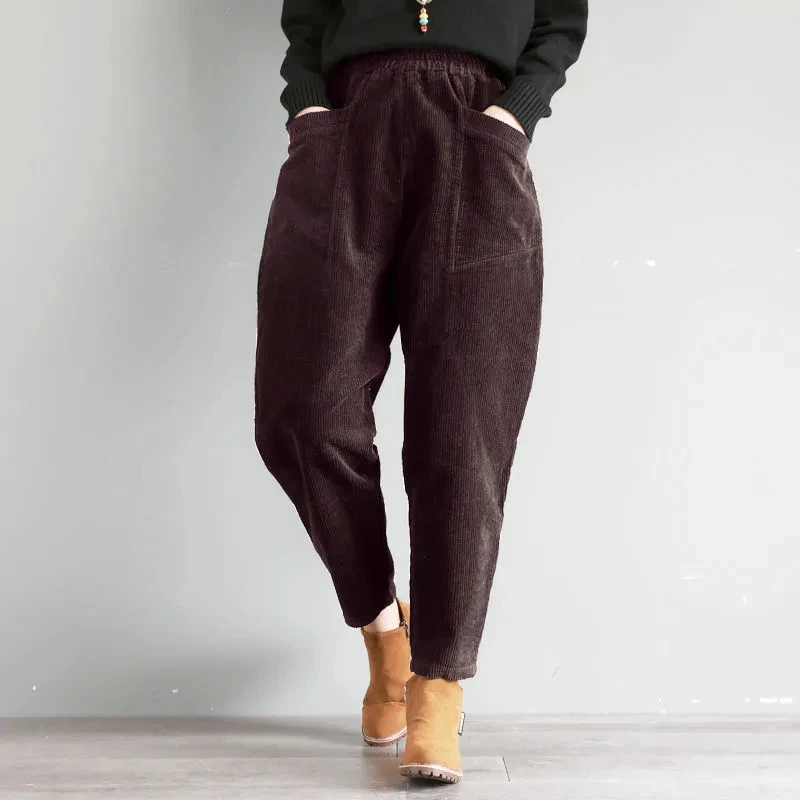 

Winter corduroy Harem pants ladies high-waisted fashion thickened fashion loose casual pants for women 2023