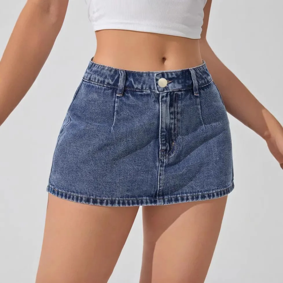 Low Waist American Style Denim Skirt Sexy Short  Skirt Slimming Effect Cross-Border Fashion for Young Women
