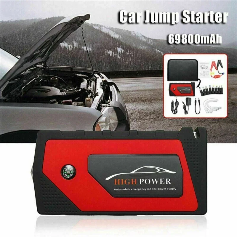 69800mAh Car Jump Starter Portable Power Bank Battery Booster 600A 12v Automotive Battery Charger Jumpstarter Articles For Cars