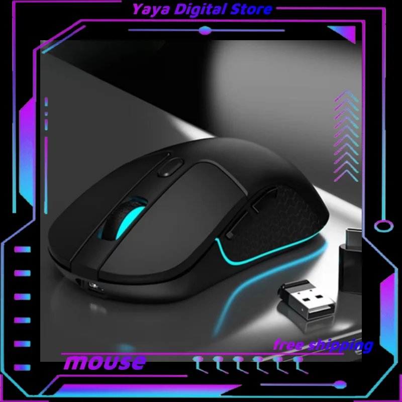 M3 Mouse Bluetooth Nirkabel Ultraringan Multi-tombol Tiga Mode Rgb 1000Hz Tipe-c 650ips Paw3395 Mouse Gaming Rumah Kantor