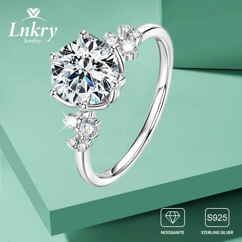 

Lnkry Pass Diamond Test 2ct обручальные кольца с муассанитом оригинальные стерлингового серебра 925 пробы классическое обручальное кольцо для женщин изящные ювелирные изделия