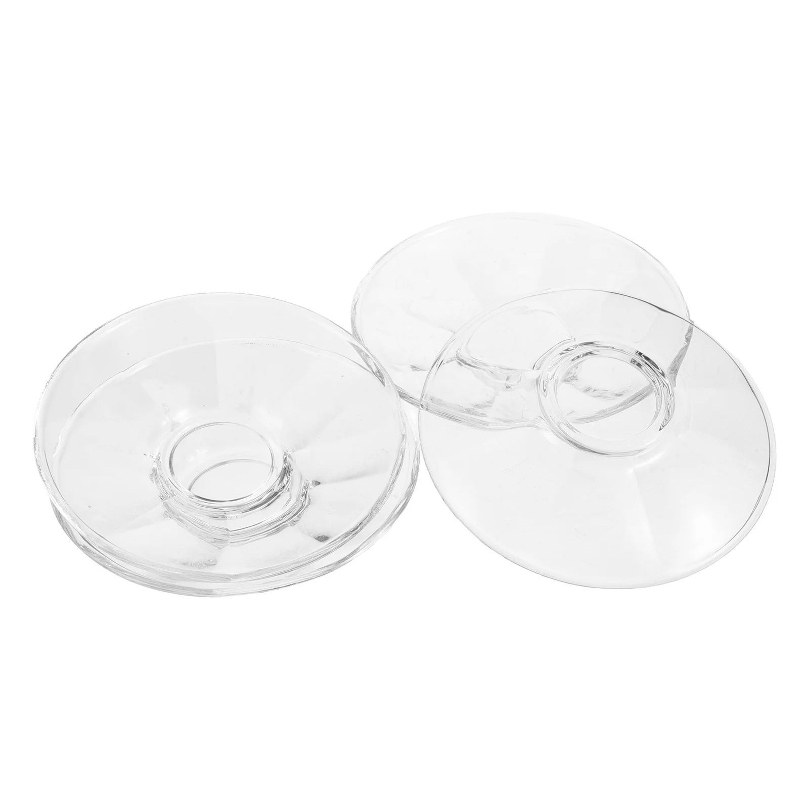 

4Pcs Transparent Round Glass Plates Small Serving Snack Dessert Appetizers Fruit Coffee Tea Portable Lightweight Kitchen