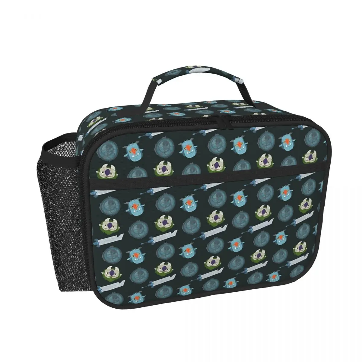 Trollhunters Repeating Pattern Insulated Lunch Bag for Women Children Portable Food Boxes Thermal Lunch Box Tote