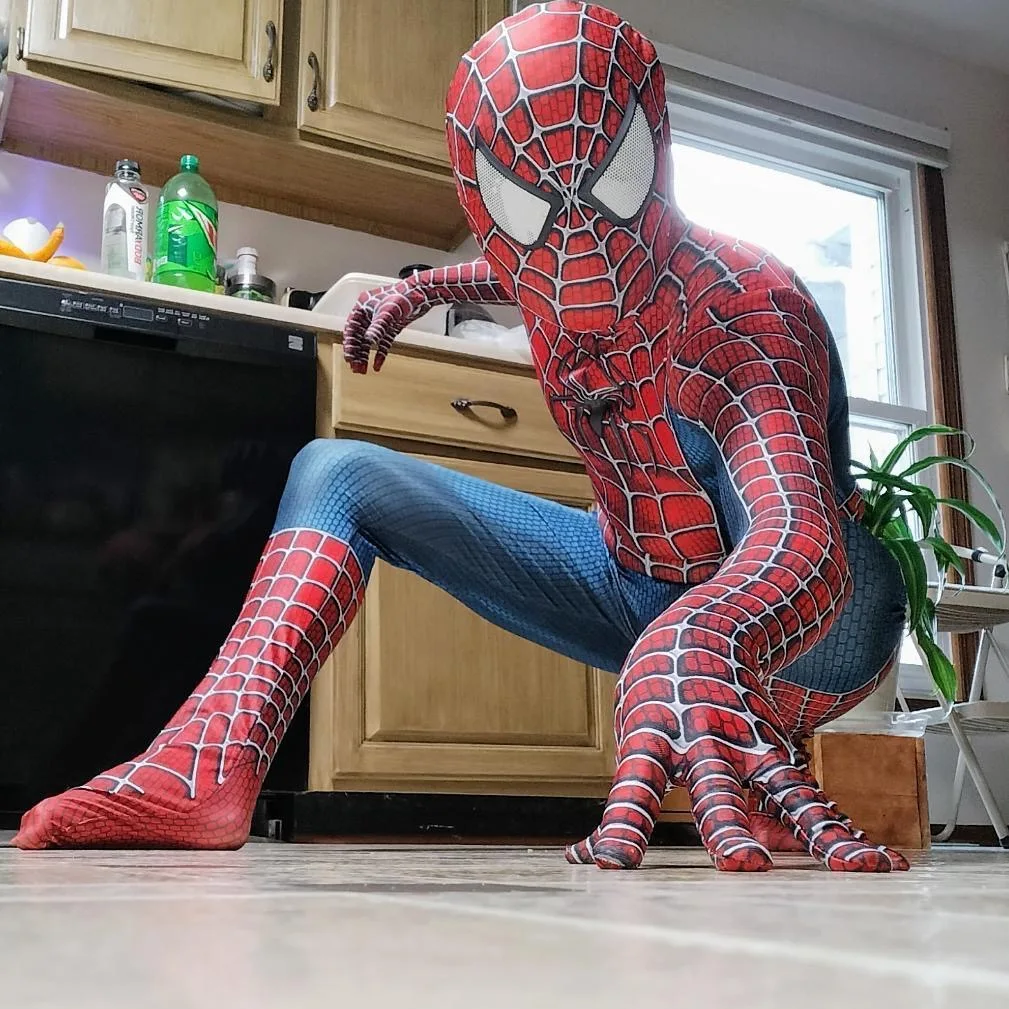 High Quality Spiderman Costume Adult Superhero Spider Remy T