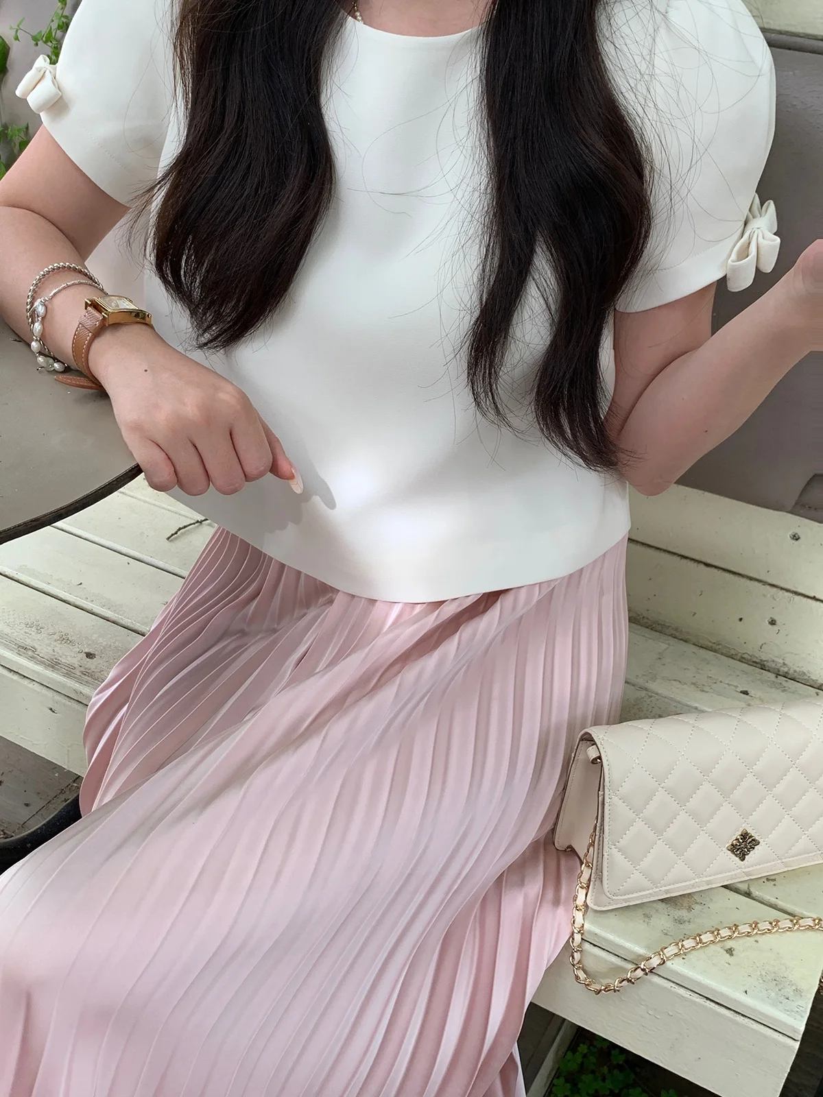 

Розовая атласная юбка А-силуэта Rosewth Cherry Blossom Pink для женщин, летняя, с высокой талией, длинная, простая, однотонная, из полиэстера.