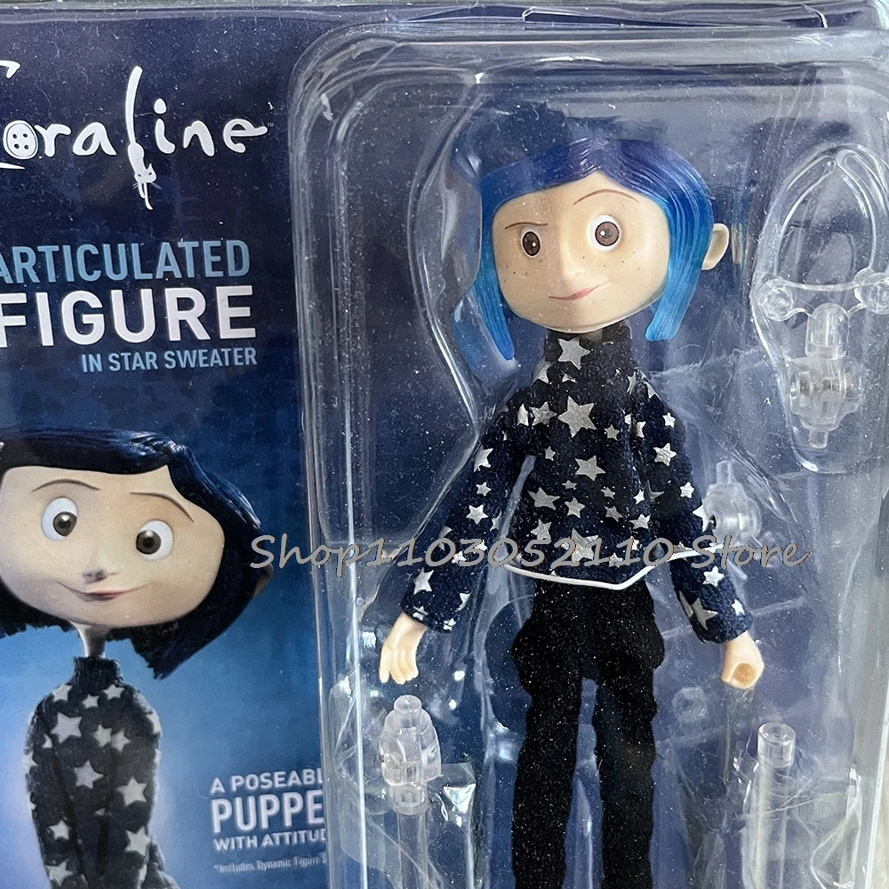 Coraline Doll Articulated Figure Anime Raincoat Sweater In Striped Shirt Toy LA Girl Decoration Model Bithday Gifts view 2