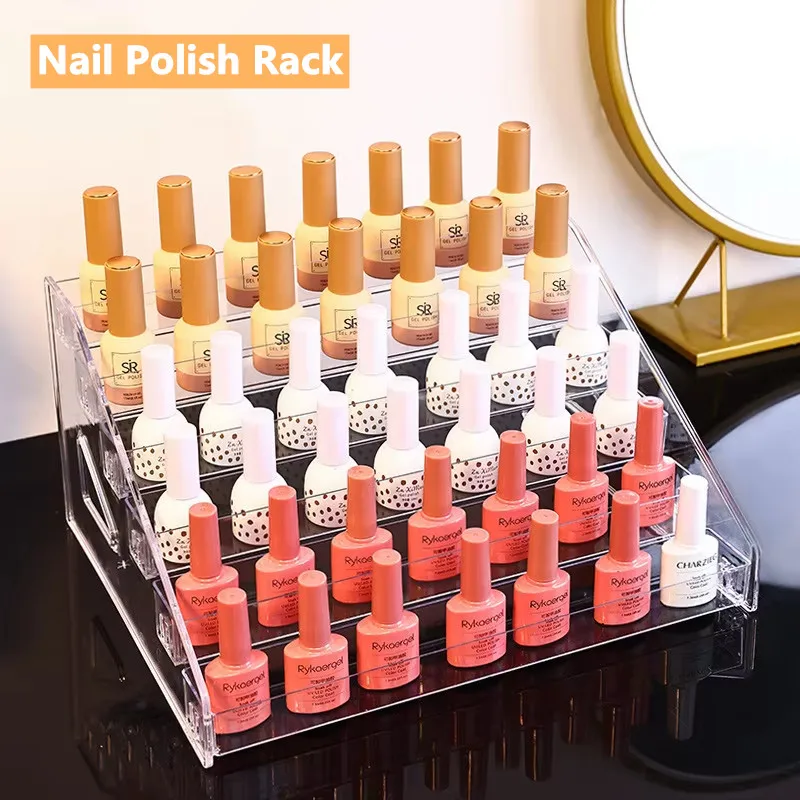 3/4/5/6/7-poziomowy akrylowy przezroczysty organizer na kosmetyki, stojak na lakier do paznokci, półka ekspozycyjna, stojak na biżuterię, narzędzia do organizacji