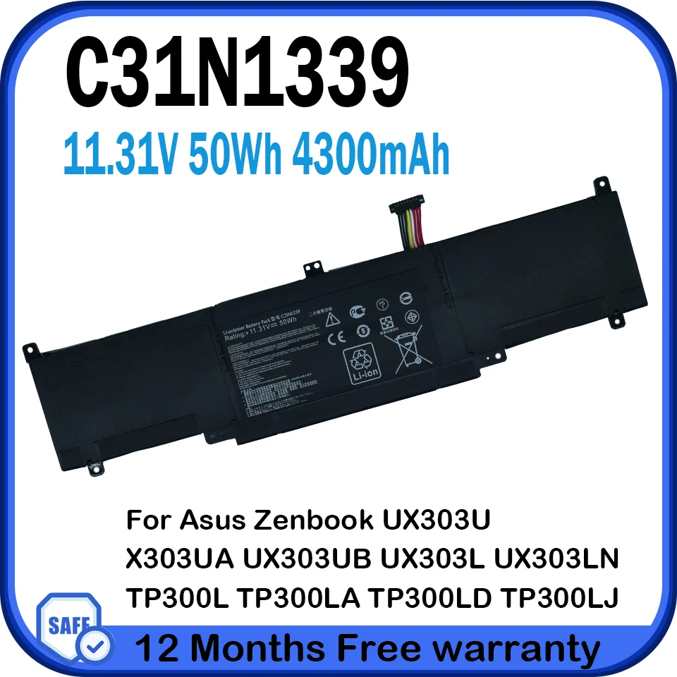 C31N1339 Laptop Battery For ASUS Zenbook UX303U UX303UA UX303UB UX303L UX303LN TP300L TP300LA TP300LD TP300LJ Q30 Q302L Q302LA