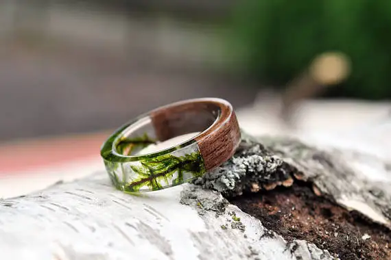 Custom Resin Wood Ring Resin Ring Couple Rings Men and Women Rings Micro Rings Dropshipping Service Wedding Band Rings