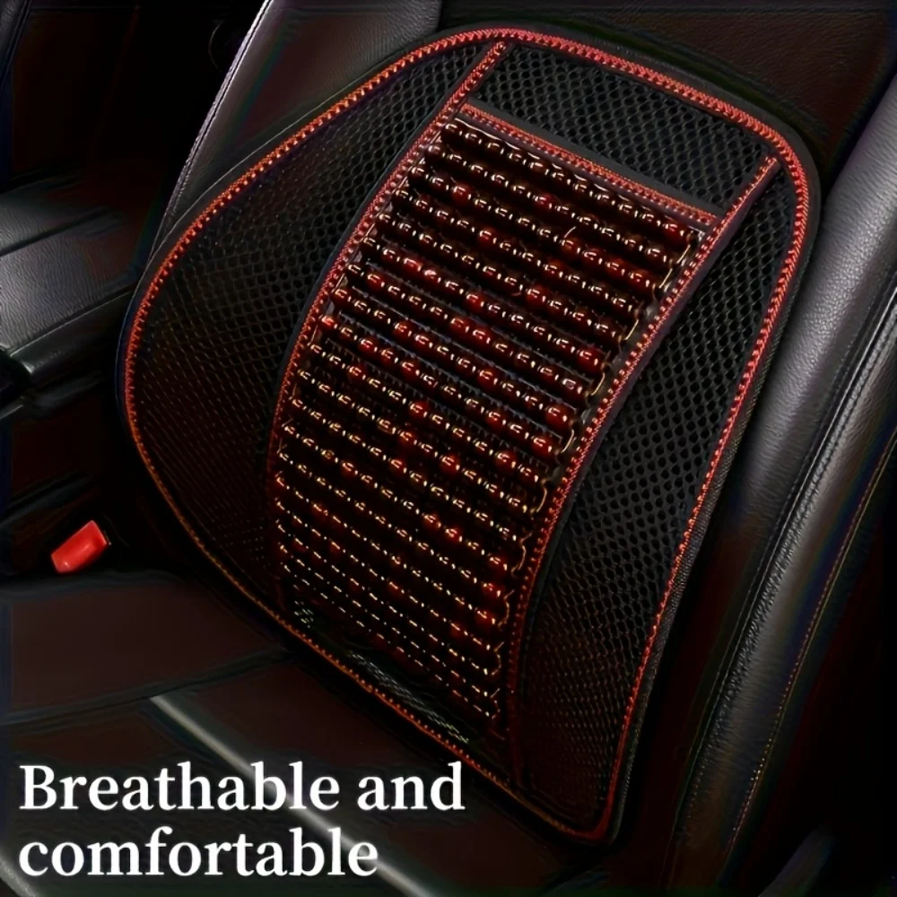 

Маленькая квадратная подушка для автомобиля из деревянных бусин с поддержкой для поясницы, для всех сезонов, с поддержкой для поясницы из деревянных бусин для лета, в зависимости от модели