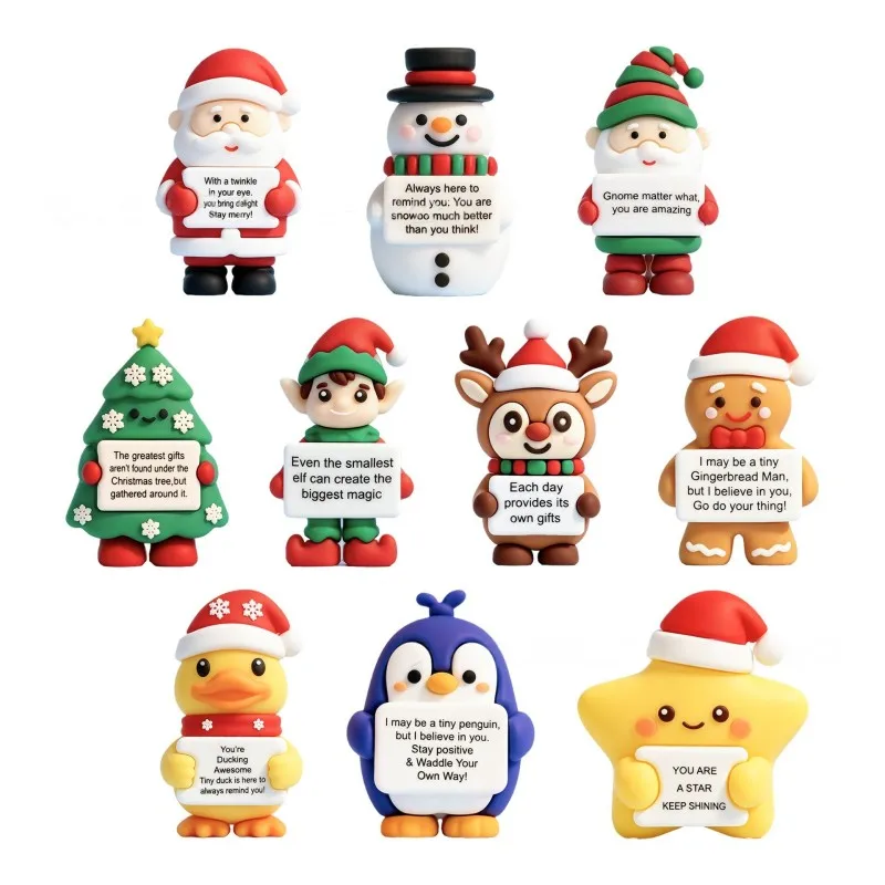 Silikon-Weihnachtspuppe Positive Energie Taschenkuschel Weihnachtsdekoration Miniatur-Weihnachtsbaum-Elfen-Schneemann-Figuren Weihnachtsparty-Geschenke – Detail 6