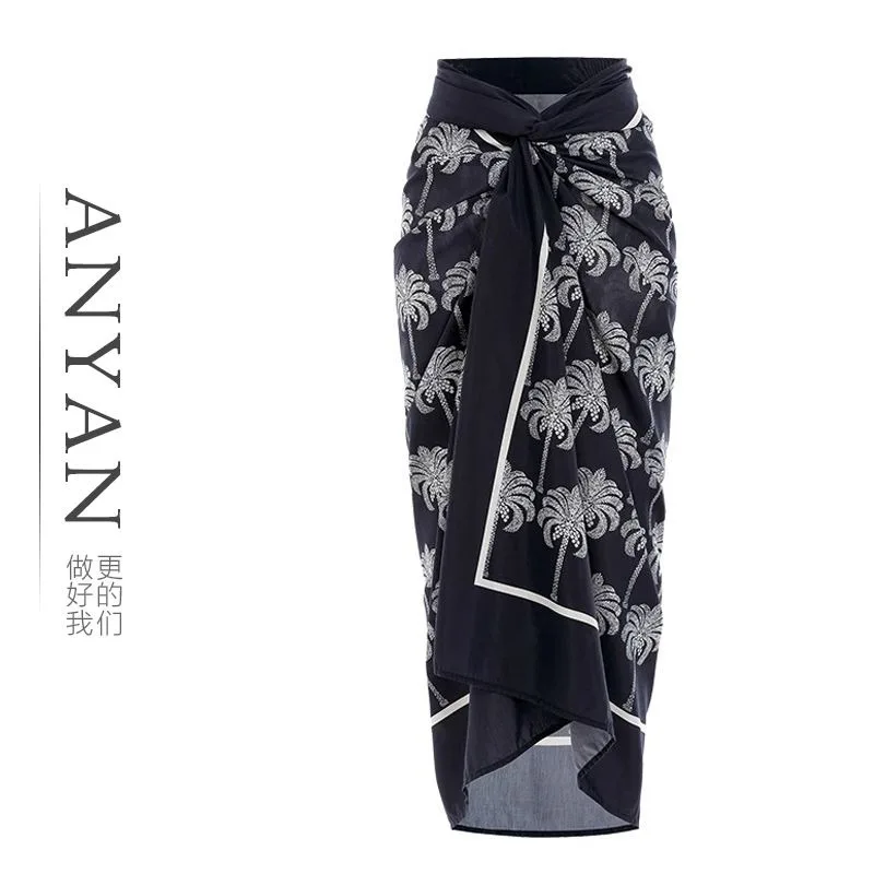 Women's Retro Elastic High-waisted Geometric Print Fashion Casual National Style Skirt