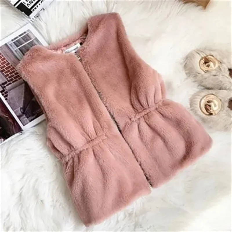 

2025 Women Casual Fur Waistcoat Jacket Winter Ladies Fashion Faux Fur Sleeveless Outwear Korean Female High-end Plush Vest Coat