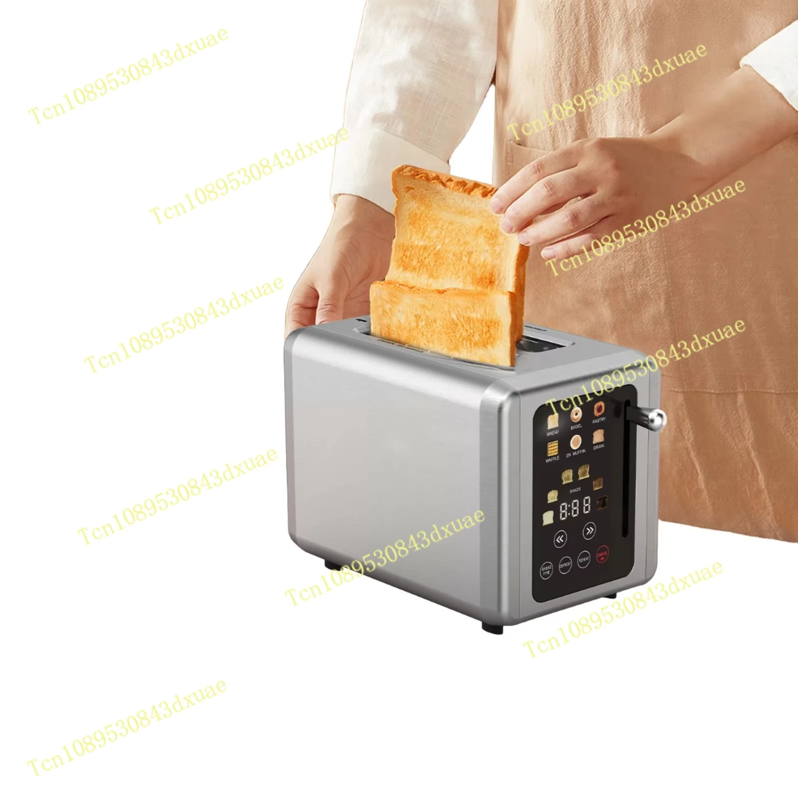 Commercial Electric 2 Pieces Smart Touch Screen Panel Toaster Bread Bread Kitchen Pop-Up Toaster Sandwich Maker
