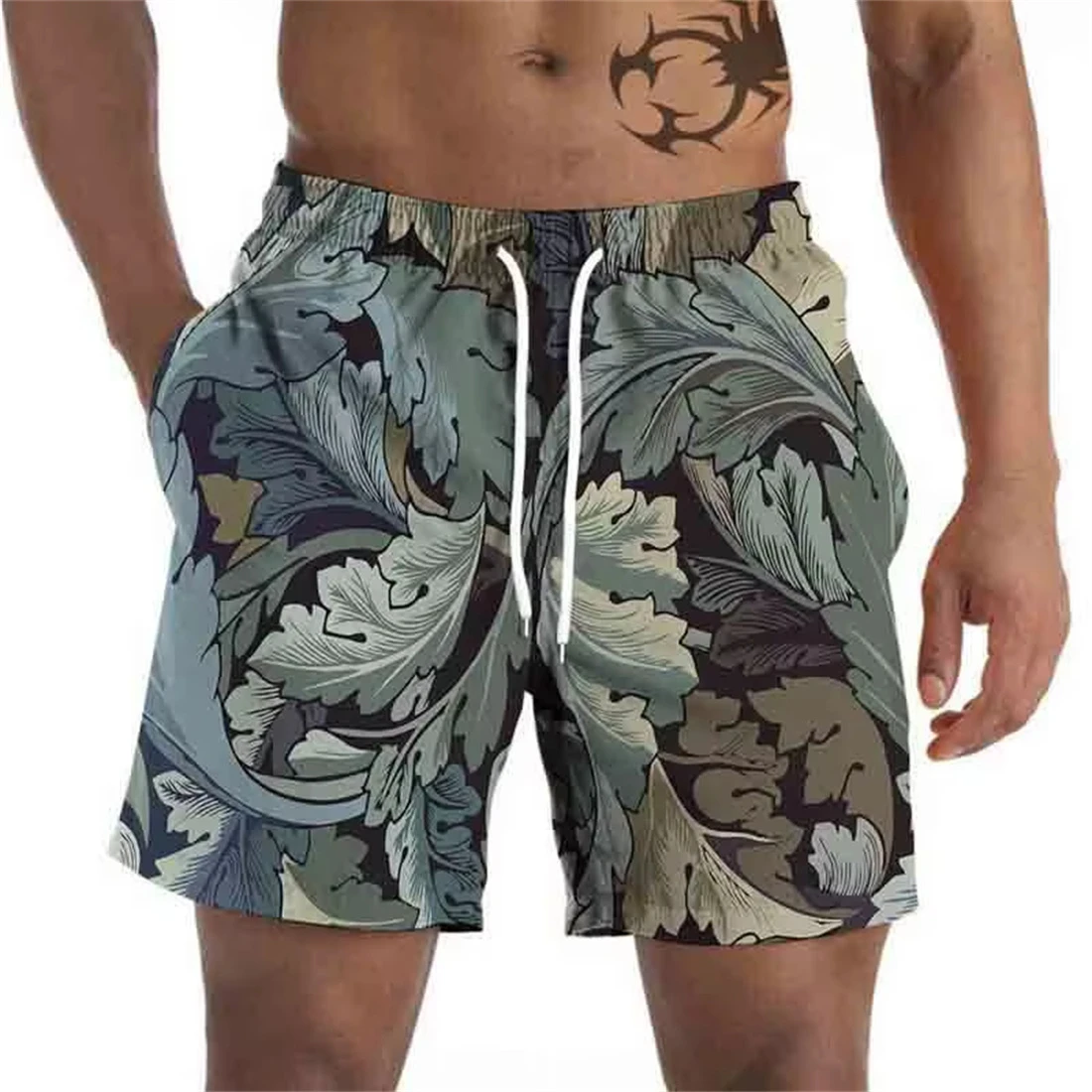 

New Men's Seaside Casual Loose Short Pants Women Fashion Hawaii Surf Board Shorts Vintage Coconut Tree 3D Printed Beach Pants