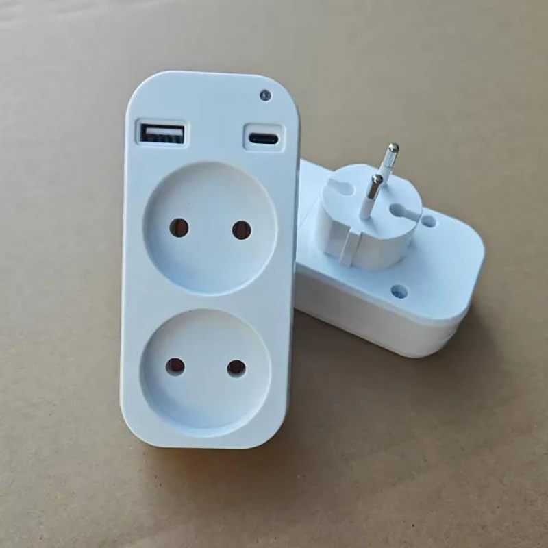 European USB Socket Portable Dual Usb Converter Plug Multifunction Converter Plug Germany France Russia Universal Socket