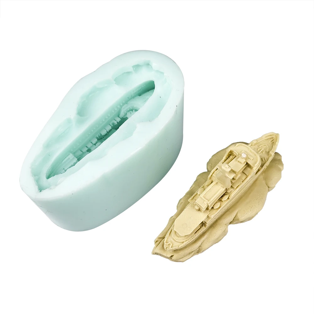 QT0322 PRZY 3D Cruise Ship Moulds Silicone Ship Soap Molds Wedding Birthday Candle Mold Clay Resin Moulds