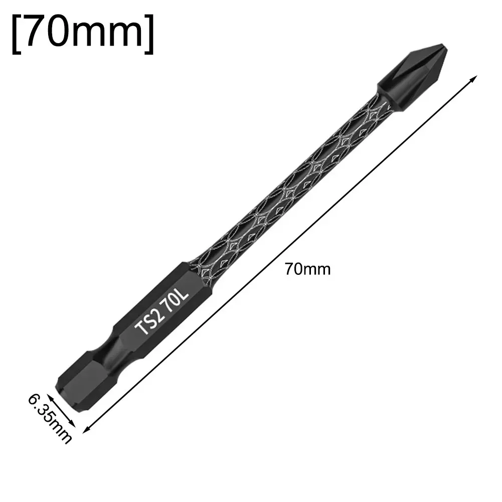 1pc Cross Magnetic Screwdriver Bit Alloy Steel Anti-Slip Long Drill Bits PH2 FOR Electric Screwdrivers Hand Drills Power Tool